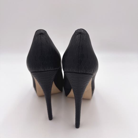 Aldo Black Snakeskin Embossed Platform Stiletto Heels |  10 - Picture 3 of 7